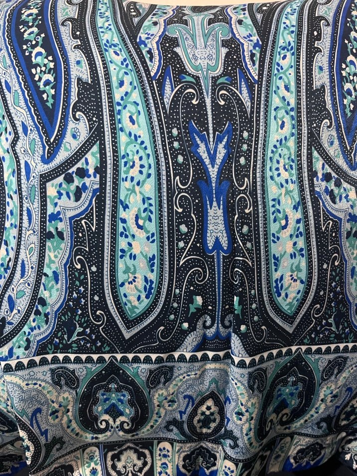 ETRO DESEN Mavi Kadın Şal - Görsel 3