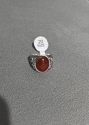 Koyu Kırmızı Bohem Erkek Yüzük - Görsel 3