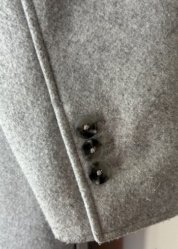 Esprit Gri Düğmeli Kaban - Görsel 3