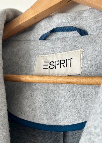 Esprit Gri Düğmeli Kaban - Görsel 4