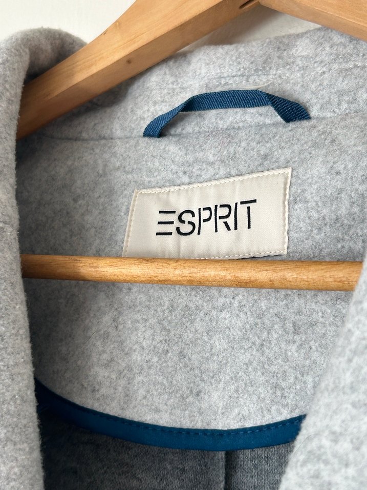 Esprit Gri Düğmeli Kaban - Görsel 4