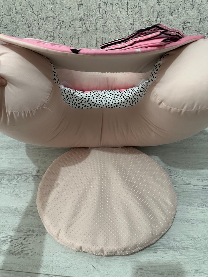 Pembe Desenli Bebek Oturma Minderi Sırt Destek Yastığı - Görsel 2
