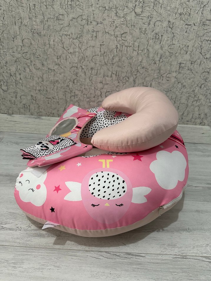 Pembe Desenli Bebek Oturma Minderi Sırt Destek Yastığı - Görsel 5