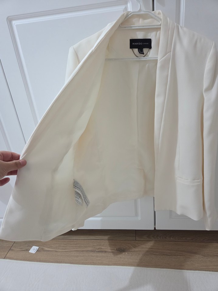 Beyaz Kadın Ofis Blazeri - Görsel 4