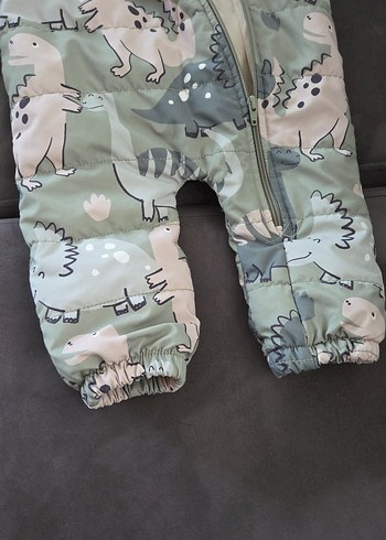 Peluş Kürklü Kamuflaj Desenli Bebek Tulumu - Görsel 5