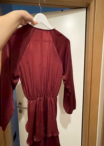 Zara Bordo Uzun Kollu Kadın Elbise