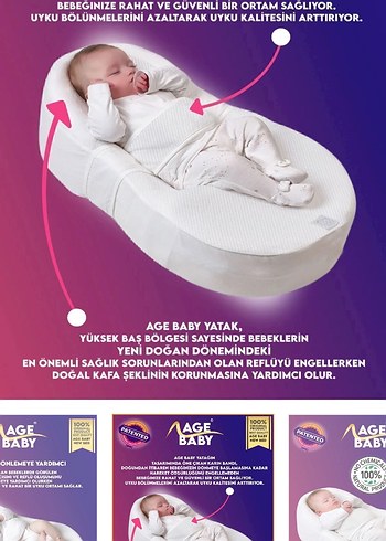 Diğer Age Baby Beyaz Yenidoğan Bebek Yatağı