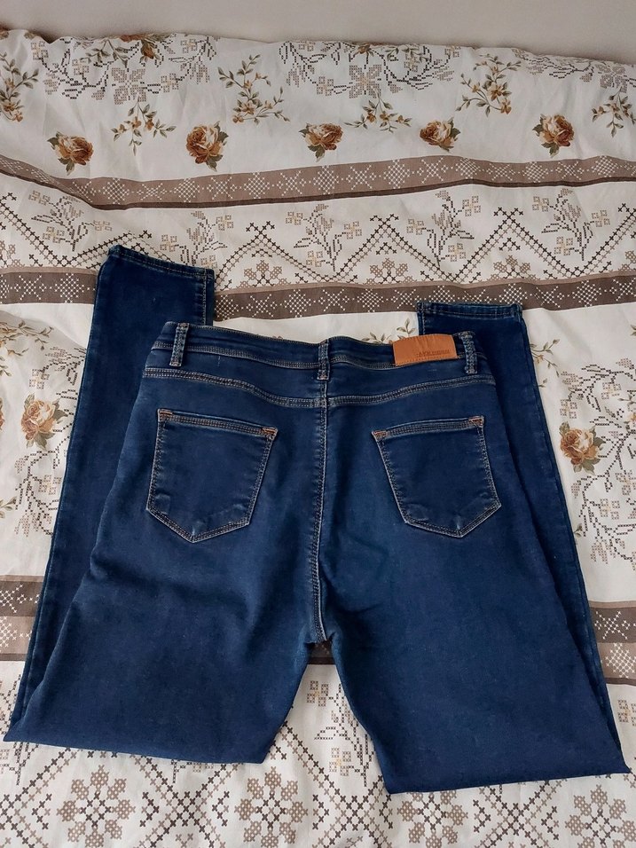 Lacivert Likralı Dar Paça Kadın Pantolon - Görsel 4