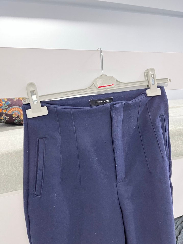 Lacivert Kadın Kumaş Pantolon - Görsel 3