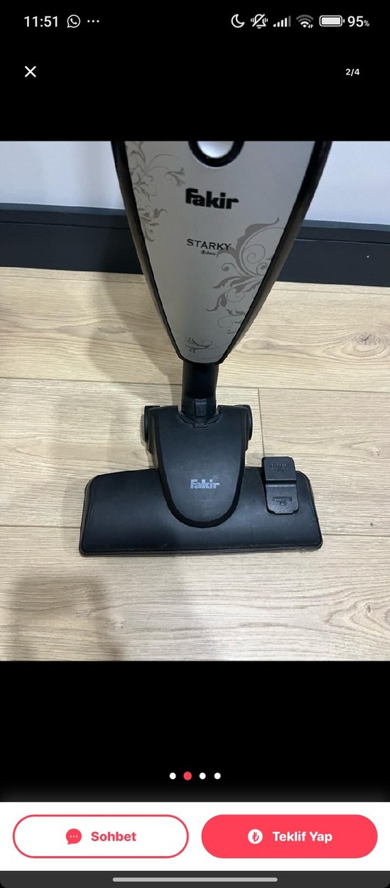 fakir 2si bir arada dikey elektrikli süpürge 800 watt - Görsel 5