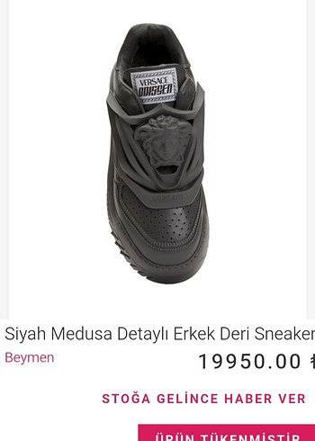 40 Beden Versace Siyah Spor Ayakkabı
