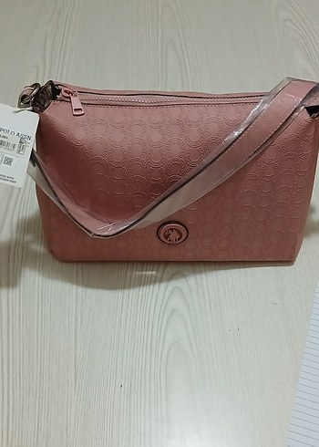 Pembe Deri Tokalı Kadın Çanta Us polo assn