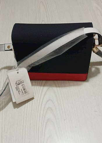 Kemer Detaylı Siyah Beyaz Kadın Deri Çanta Us polo assn