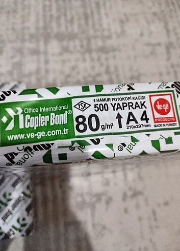  Beden Kullanılmamış 500 yaprak A4 kağıt 