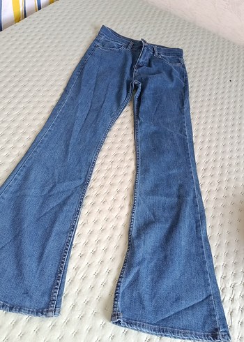Pilili Loose Fit Midi Kadın Kot Pantolon