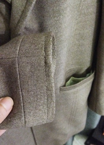 Bej Klasik hatemoglu Düğmeli Erkek Keten Ceket - Görsel 5