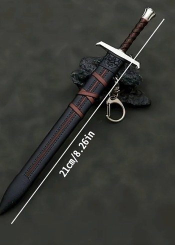 Gotik Siyah Metal Kılıç - Görsel 2