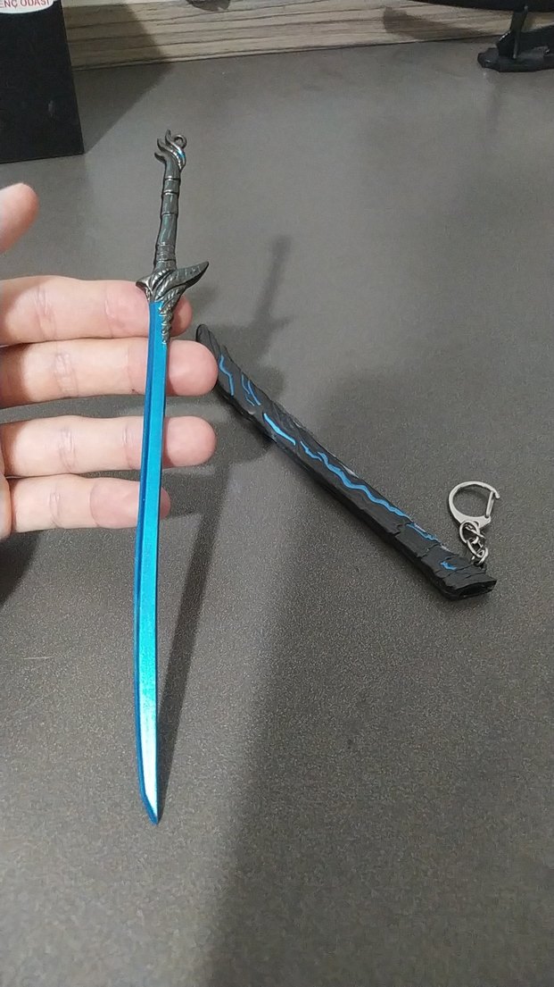 Mavi Gotik Tarz Kılıç Anahtarlık - Görsel 3