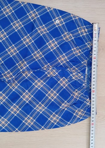 Mavi Ekoseli Kısa Kollu Erkek Çocuk Pijama Takımı - Görsel 7