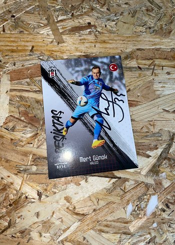 Mert Günok İmzalı orjinal Beşiktaş Kartı