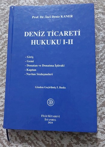 Beden Renk Deniz Ticareti Hukuku I-II İnci Deniz Kaner Sıfır kitap