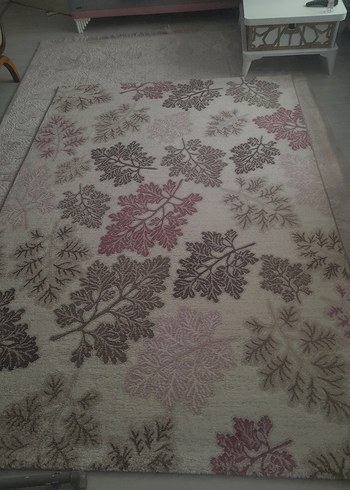 Bordo ve Gri Desenli Baskılı Halı