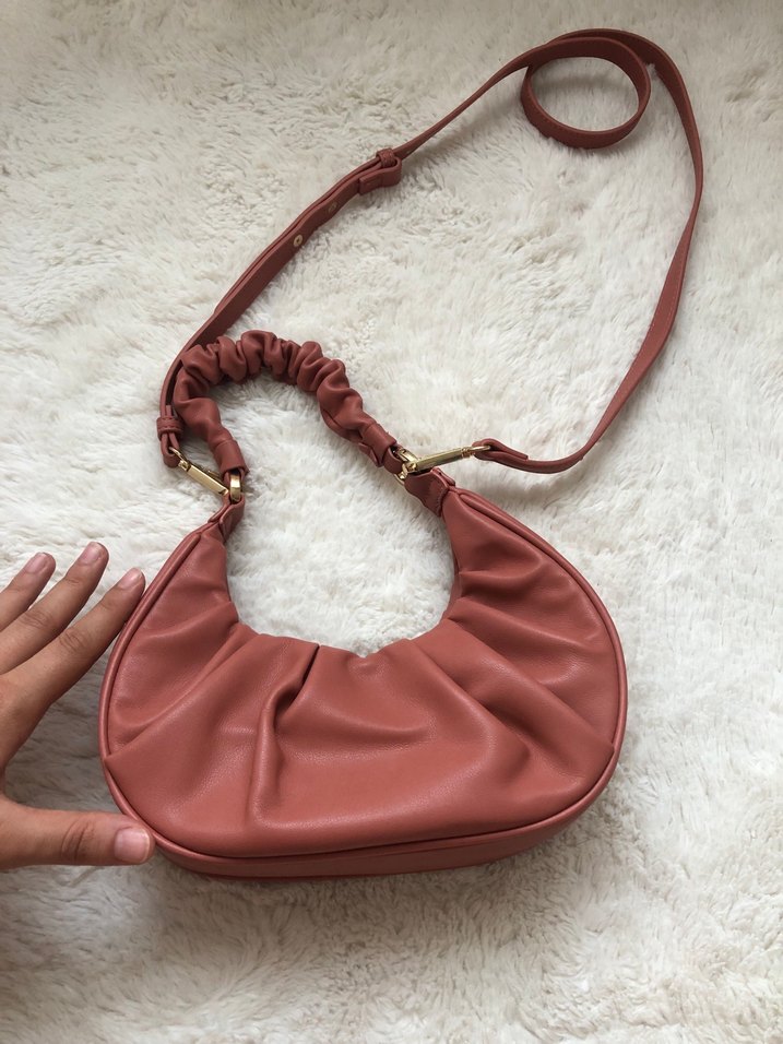 Bej Kadın Deri Omuz Çantası - Fırfırlı - Görsel 2