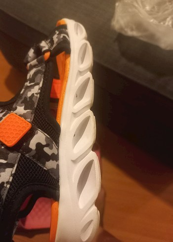 orjinal skechers turuncu Gri Kamuflaj  Erkek Çocuk Sandalet - Görsel 6