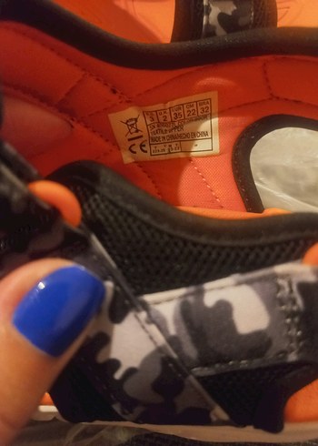 orjinal skechers turuncu Gri Kamuflaj  Erkek Çocuk Sandalet - Görsel 5