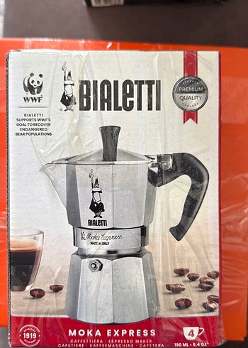Bialetti Moka Express Gri Beyaz Kahve Makinesi