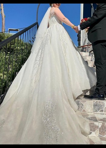 Prenses Kesim Beyaz Gelinlik - Görsel 4