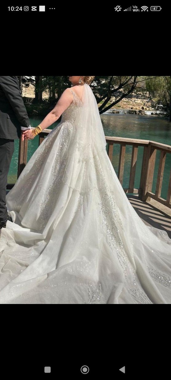 Prenses Kesim Beyaz Gelinlik - Görsel 5