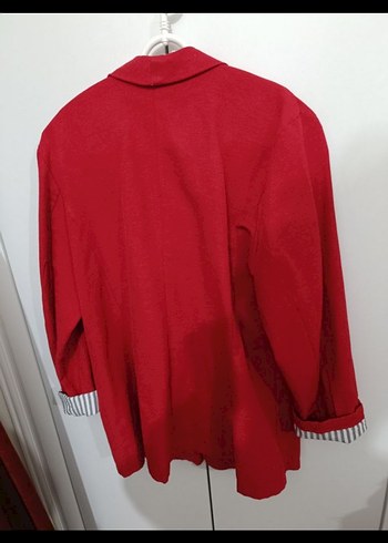 Kırmızı Düğmeli blazer ceket - Görsel 5