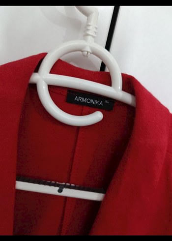 Kırmızı Düğmeli blazer ceket - Görsel 3