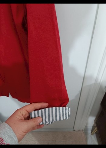 Kırmızı Düğmeli blazer ceket - Görsel 4