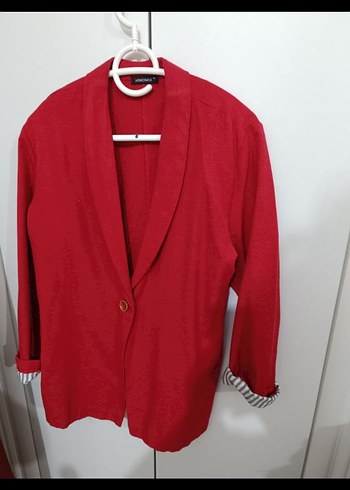 Kırmızı Düğmeli blazer ceket - Görsel 2