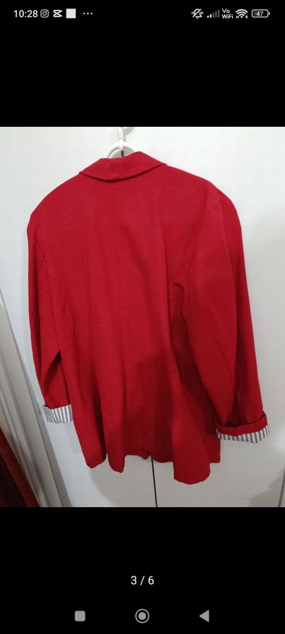 Kırmızı Düğmeli blazer ceket - Görsel 5