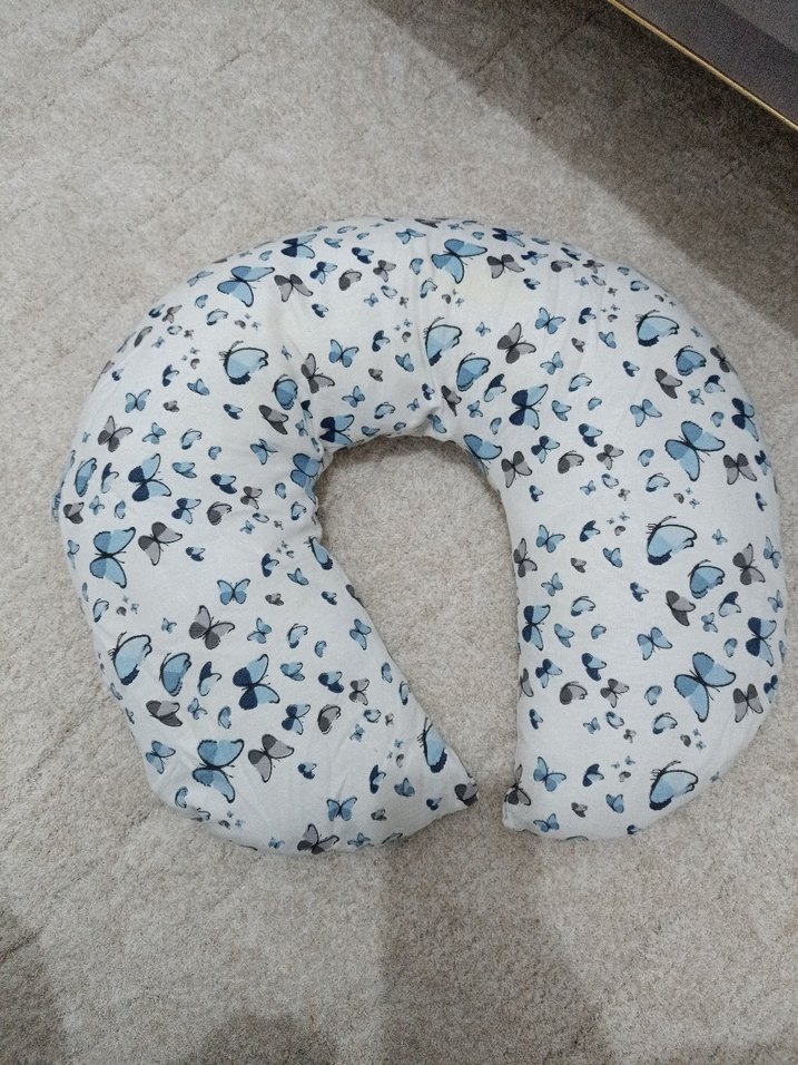 Mavi-Gri Desenli Emzirme ve Hamile Yastığı - Görsel 3
