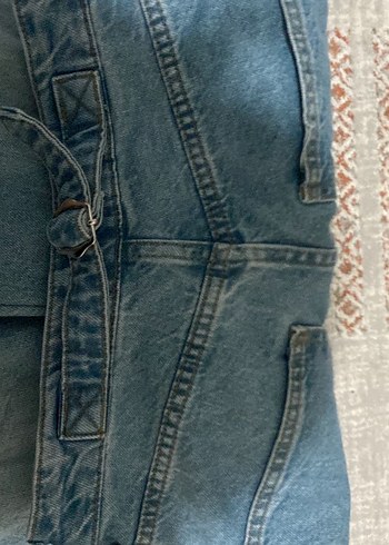 m Beden mavi Renk Geniş Kesim Mavi Midi Kot Pantolon