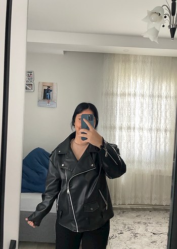 Oversize deri ceket