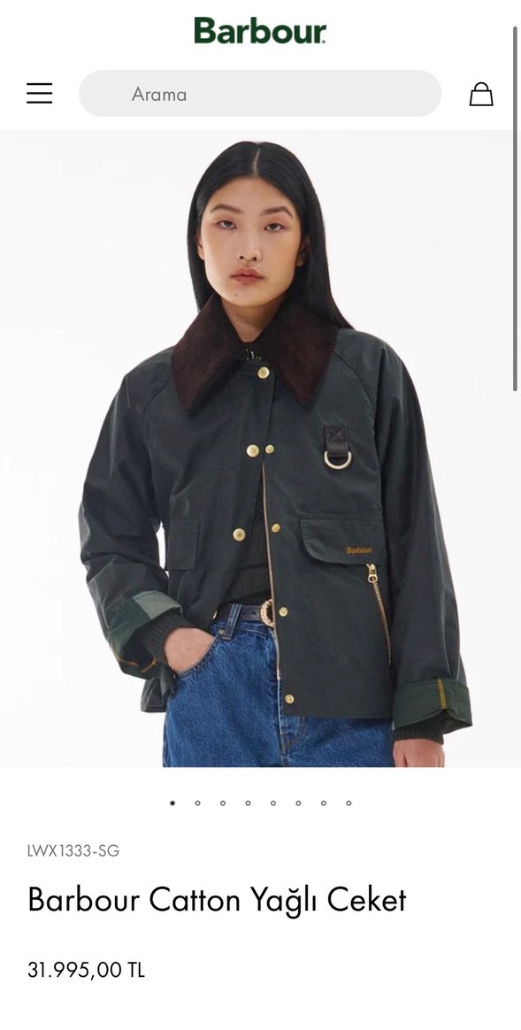 Barbour Ceket kadın catton sage - Görsel 5