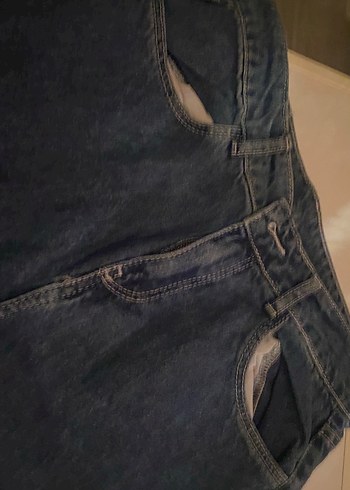 m Beden mavi Renk Kadın Mavi Denim Bol Kesim Midi Jean