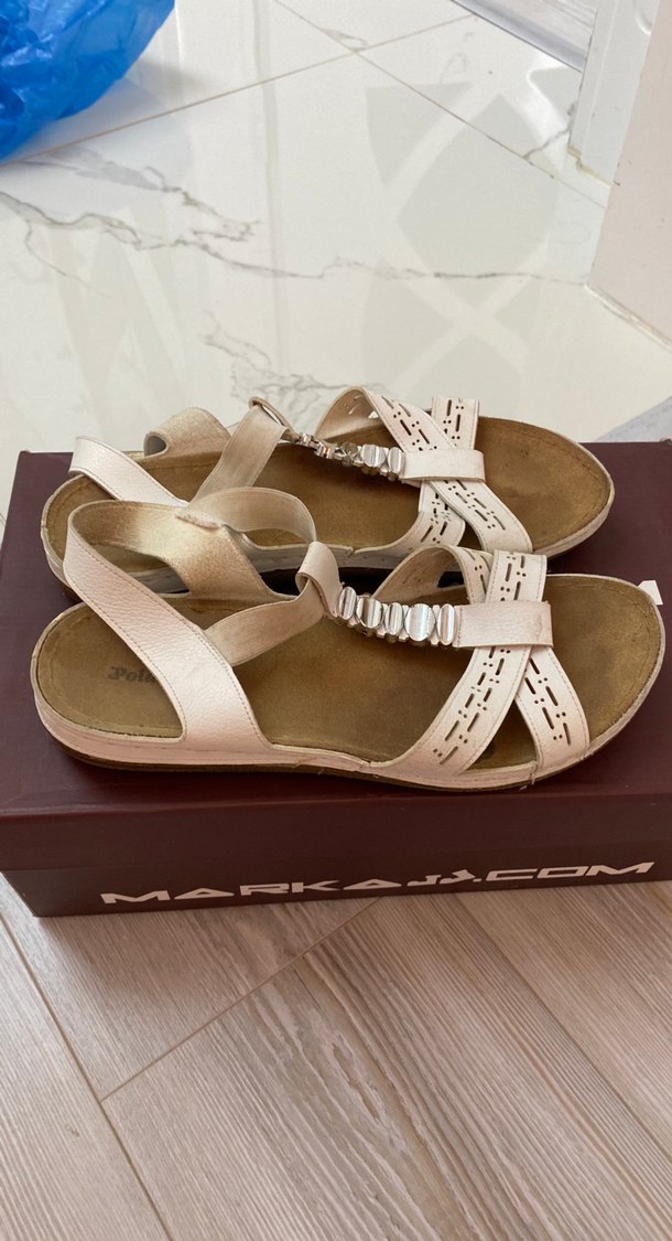 Bej Kadın Sandalet - Görsel 2