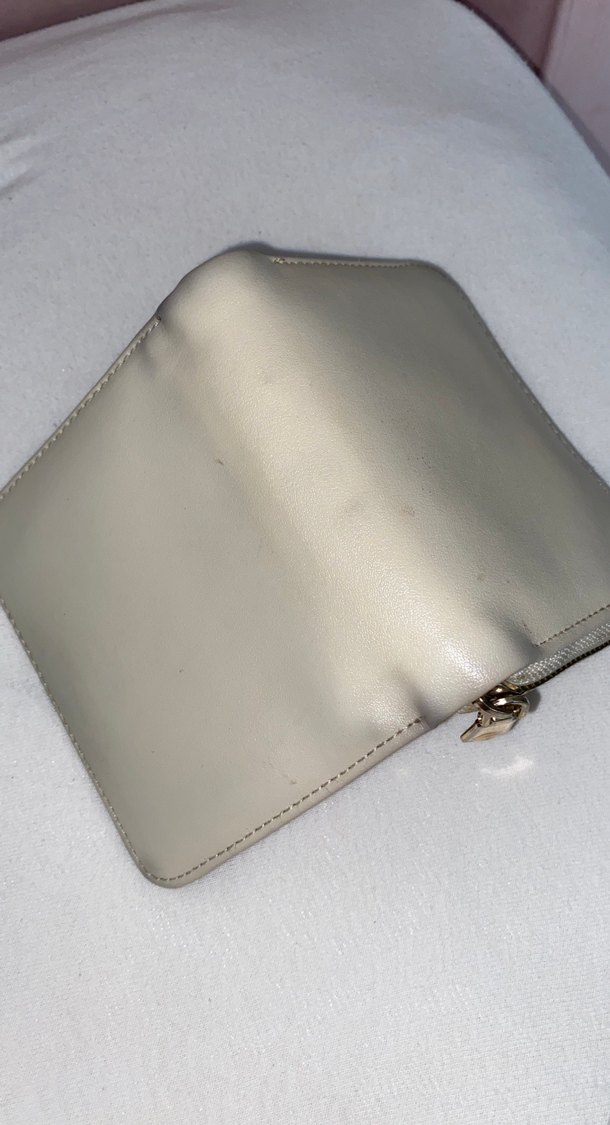 Bej Deri Fermuarlı Kadın Cüzdanı - Görsel 5