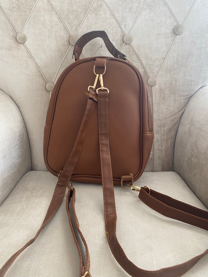 Zara Kahverengi Deri Kadın Sırt Çantası - Görsel 2