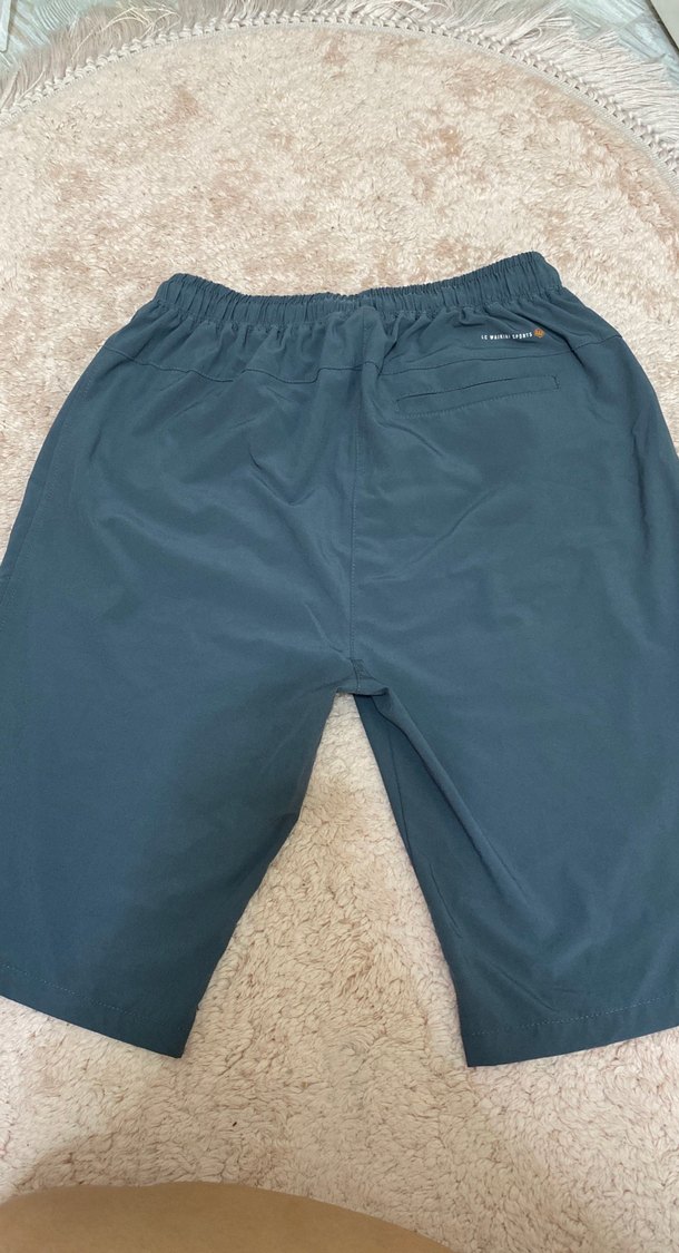 Gri Mavi Fermuarlı Erkek Deniz Şortu - Görsel 2