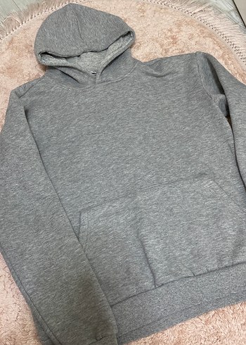 Gri Kapüşonlu Kadın Sweatshirt