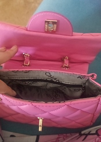 Beden pembe Renk Pembe Kapitone Deri Chanel Kadın Çanta