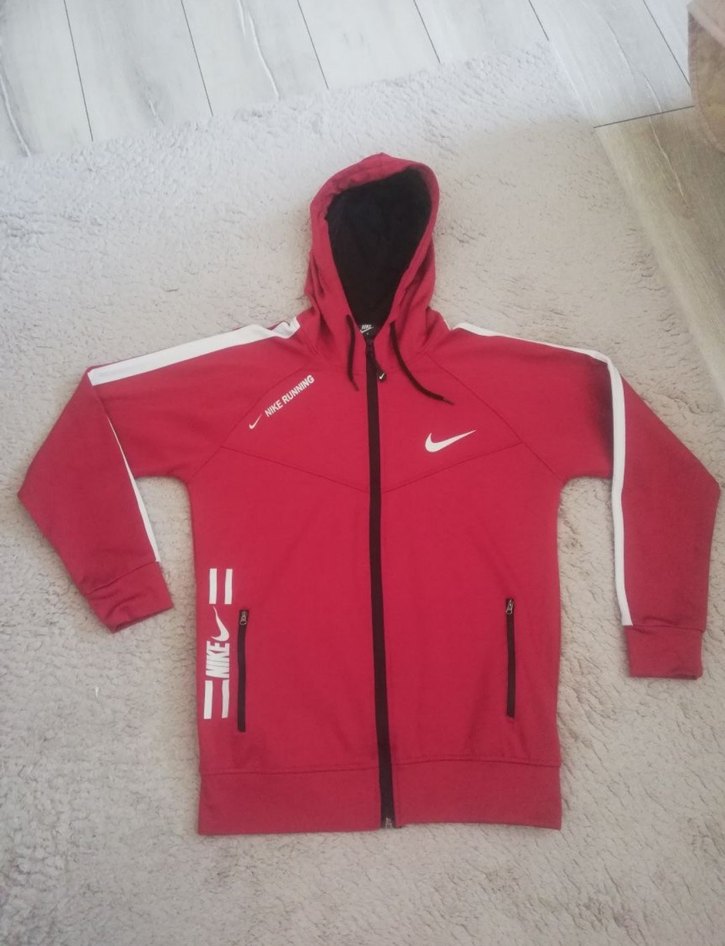 Kırmızı Kapüşonlu Fermuarlı Erkek Sweatshirt - Görsel 4