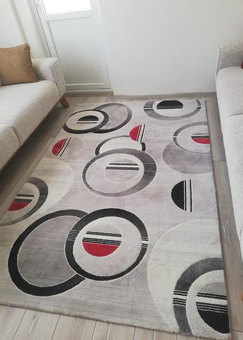 Gri Modern Baskılı Halı - Görsel 3